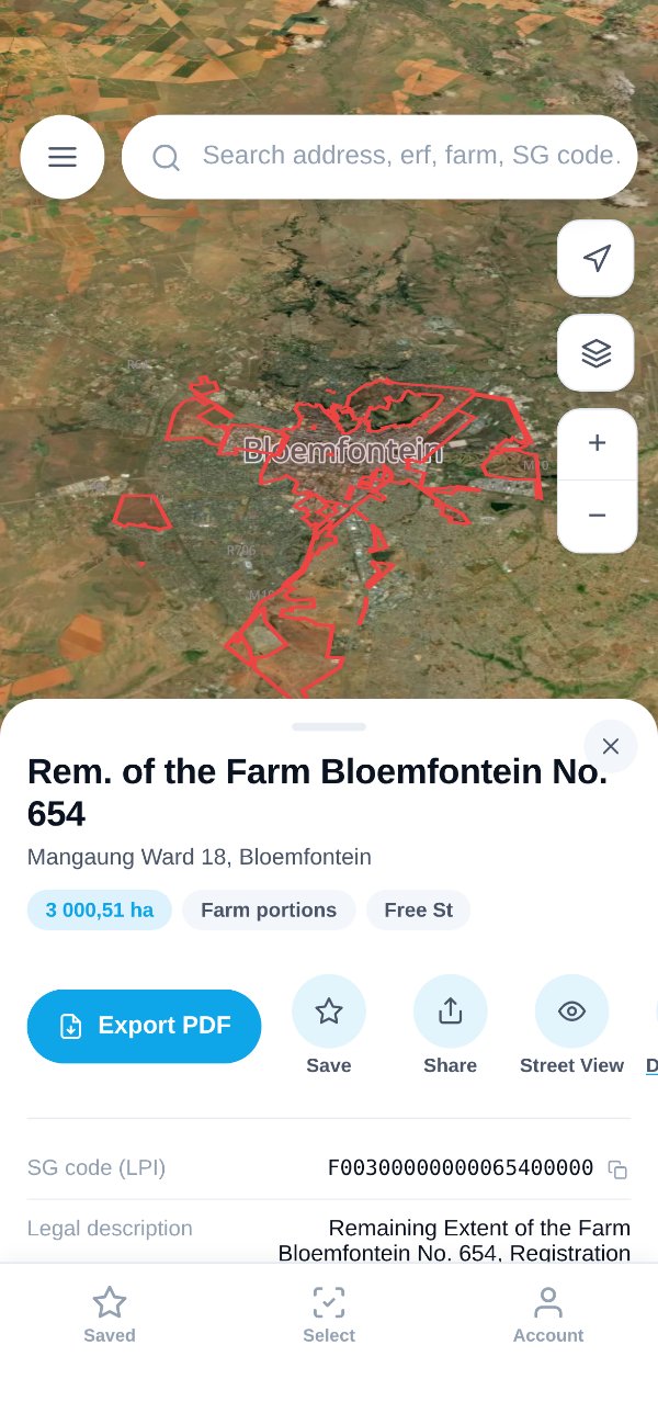 PropMapZA on a phone